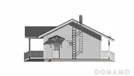 Проект каркасного дома с одной спальней / Фасад 2