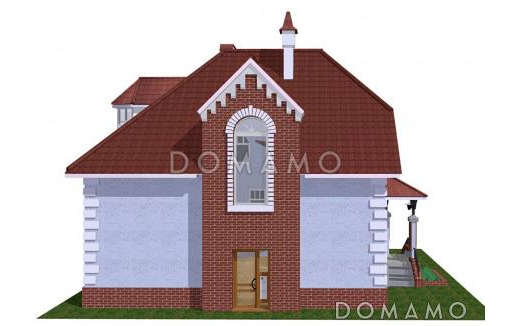 Проект просторного коттеджа из газобетона с террасой / Фасад 4