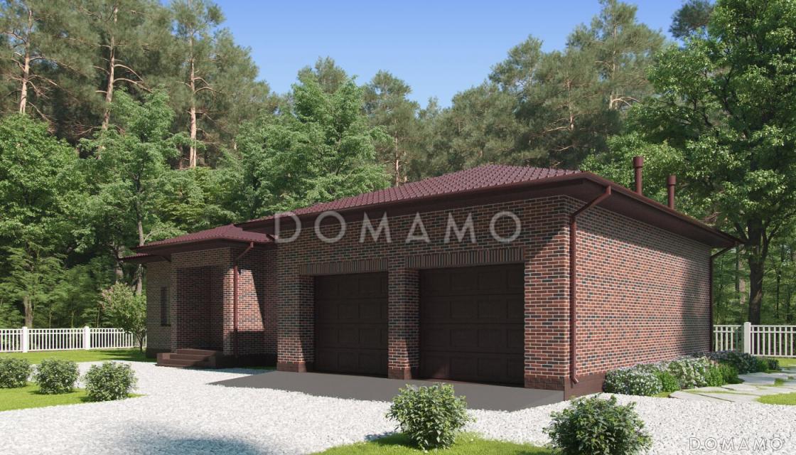 Проект дома с гаражом на две машины, террасой, большой кухней-столовой / 3