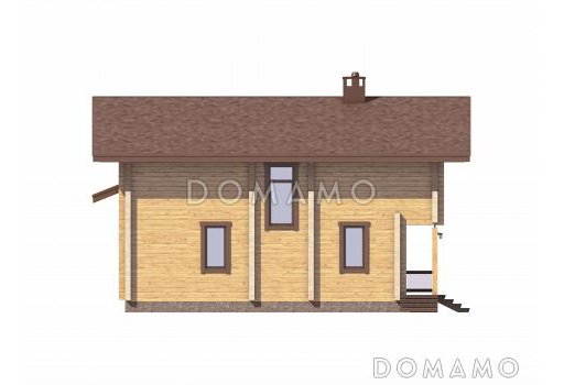 Проект деревянного дома с 4 спальнями и вторым светом в гостиной-столовой / Фасад 2