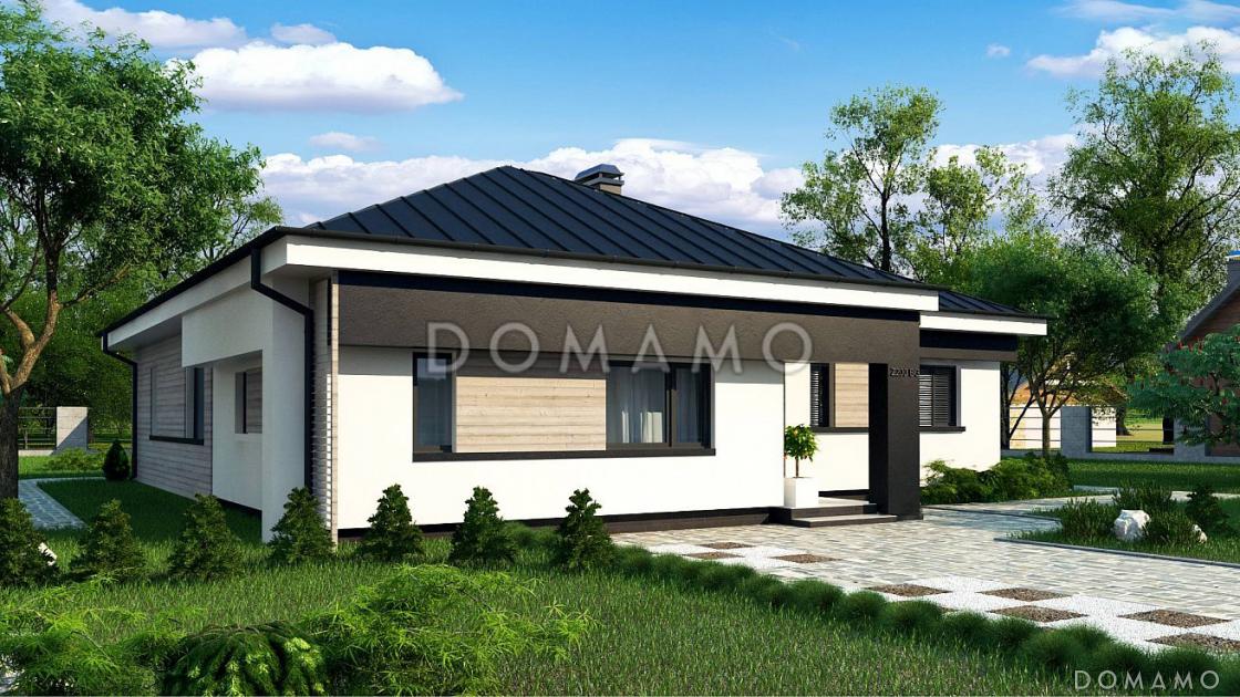 Проект загородного дома с хозяйской спальней, кухней с кладовой, ванной с окном / 3