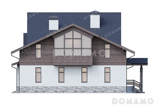 Проект дома с сауной, бассейном и зимним садом / Фасад 4