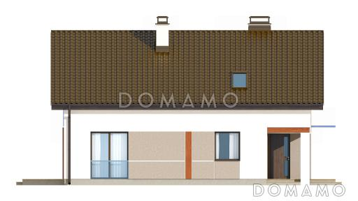 Проект одноэтажного мансардного дома из кирпича с просторной светлой гостиной / Фасад 1