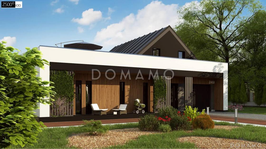 Проект дома с большой террасой на мансардном этаже и гаражом / 6