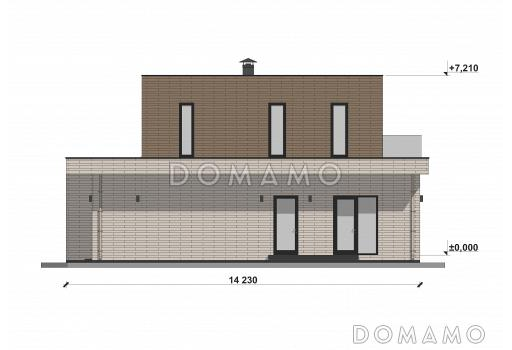 Проект современного дома с плоской кровлей в стиле Хай-Тек S-219-1 / Фасад 4