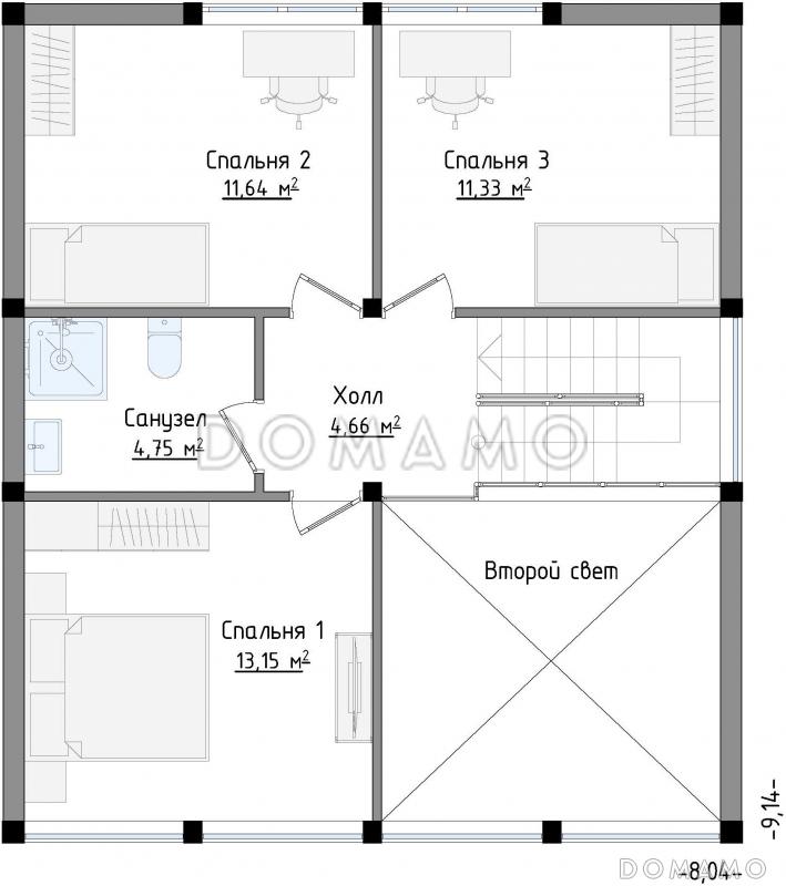 SCANDI 109 / План 2 этажа