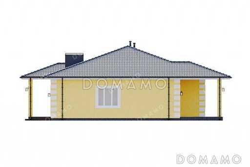 Проект одноэтажного дома в классическом стиле с 4 спальнями и террасой / Фасад 4
