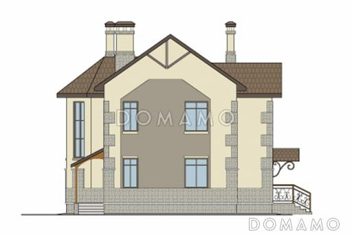 Проект кирпичного дома с полным вторым этажом / Фасад 4