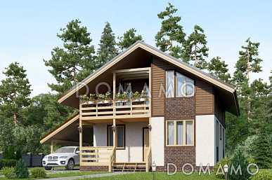 Проект  дома из клееного бруса с спальней на первом этаже