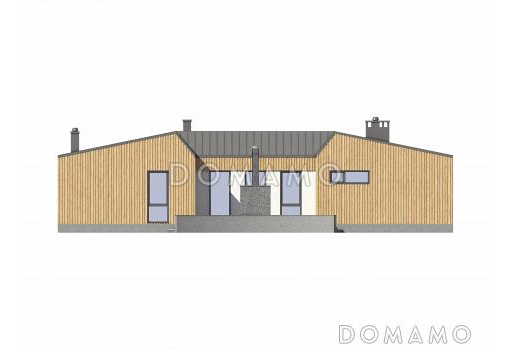 Проект дома из газобетона с внутренним двором / Фасад 1