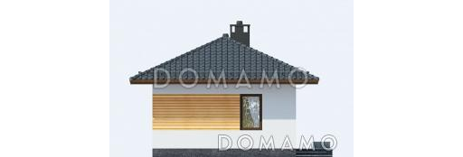 Проект одноэтажного дома из SIP панелей с большими окнами в гостиной / Фасад 4