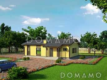 Проект одноэтажного каркасного дома с камином