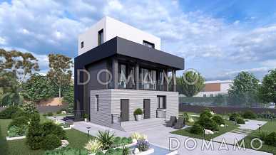 Проект трехэтажного дома в стиле хай-тек, адаптированный для сейсмозоны Проект трехэтажного дома в стиле хай-тек, адаптированный для сейсмозоны