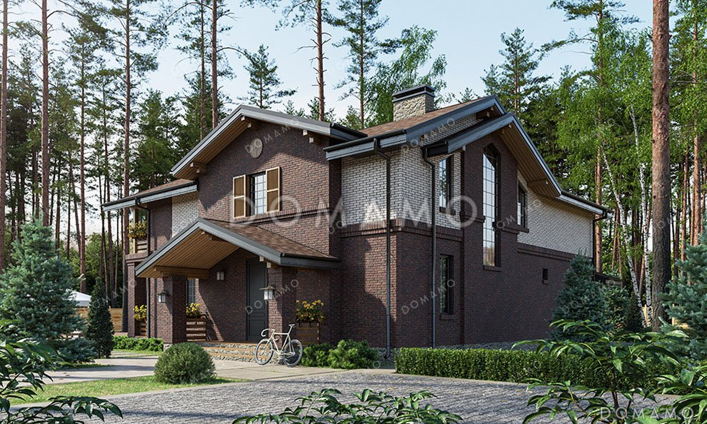 Проект одноэтажного дома с мансардой, террасой и сауной / 1