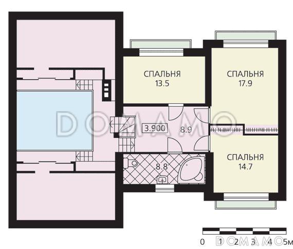 Готовый проект коттеджа с гаражом / План 2 этажа