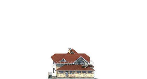 Проект дома из пенобетона с изысканными фасадами, гаражом на две машины, небольшой сауной / Фасад 3