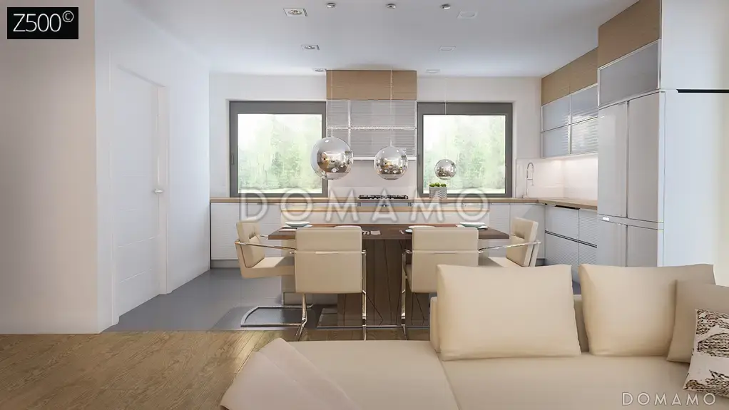 Проект одноэтажного дома из газобетона с гаражом на 2 автомобиля и подвалом / 15