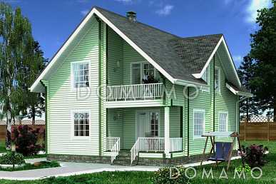 Проект дома из клееного бруса с большой спальней на первом этаже Проект дома из клееного бруса с большой спальней на первом этаже