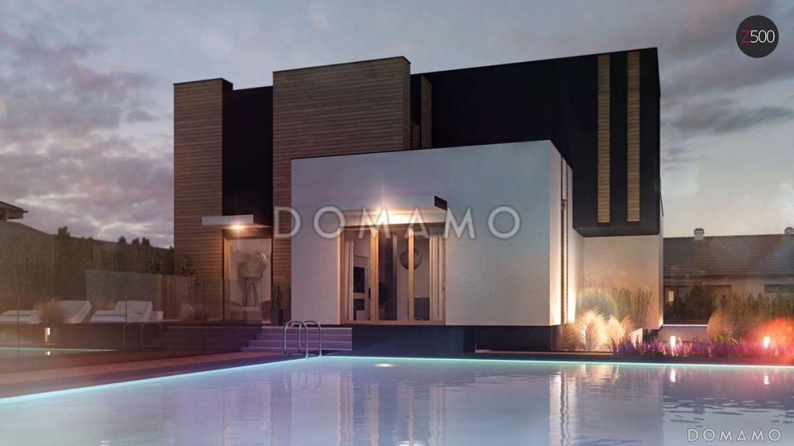 Проект современного комфортного двухэтажного дома из газобетона для двух семей с квартирами на разных этажах и общим гаражом с двумя въездами / 8