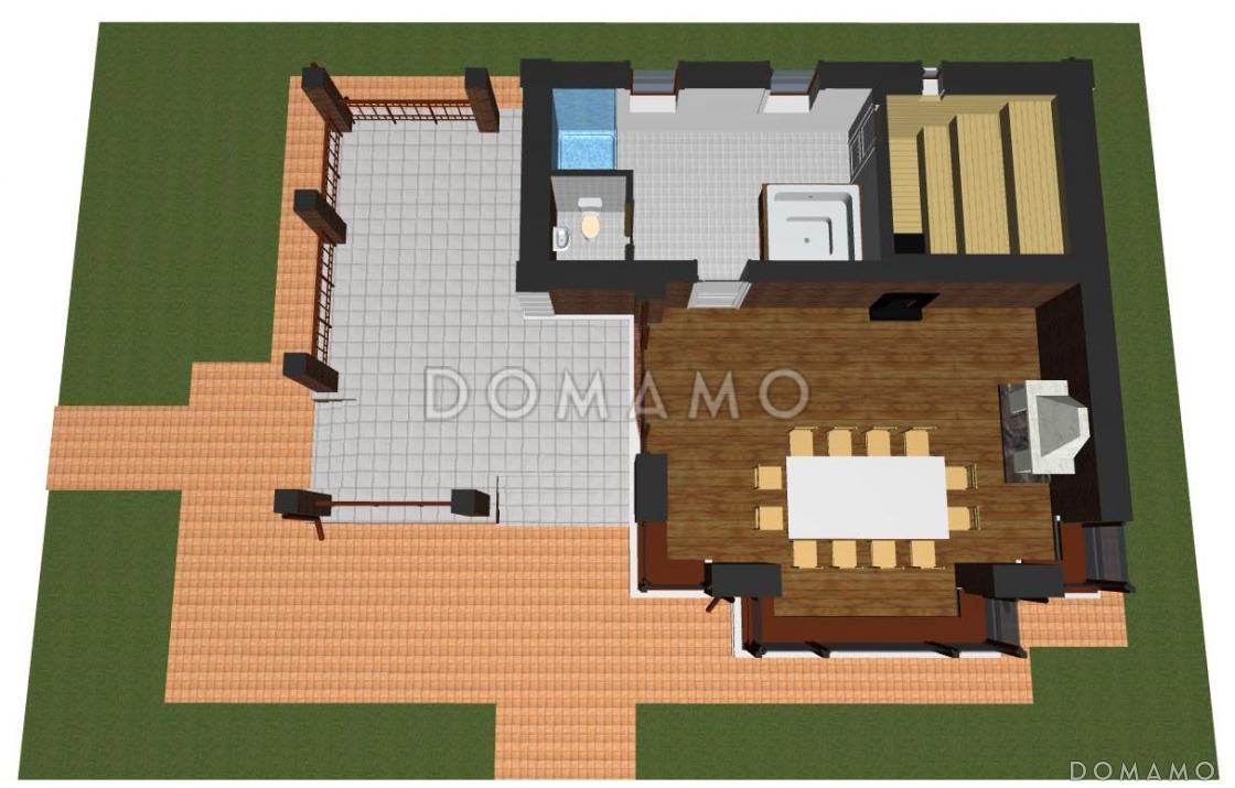 Проект бани с крытой террасой / 5