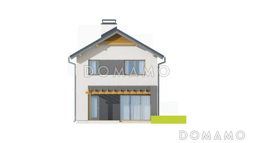Проект небольшого двухэтажного дома из кирпича с тремя спальнями и балконом / Фасад 1