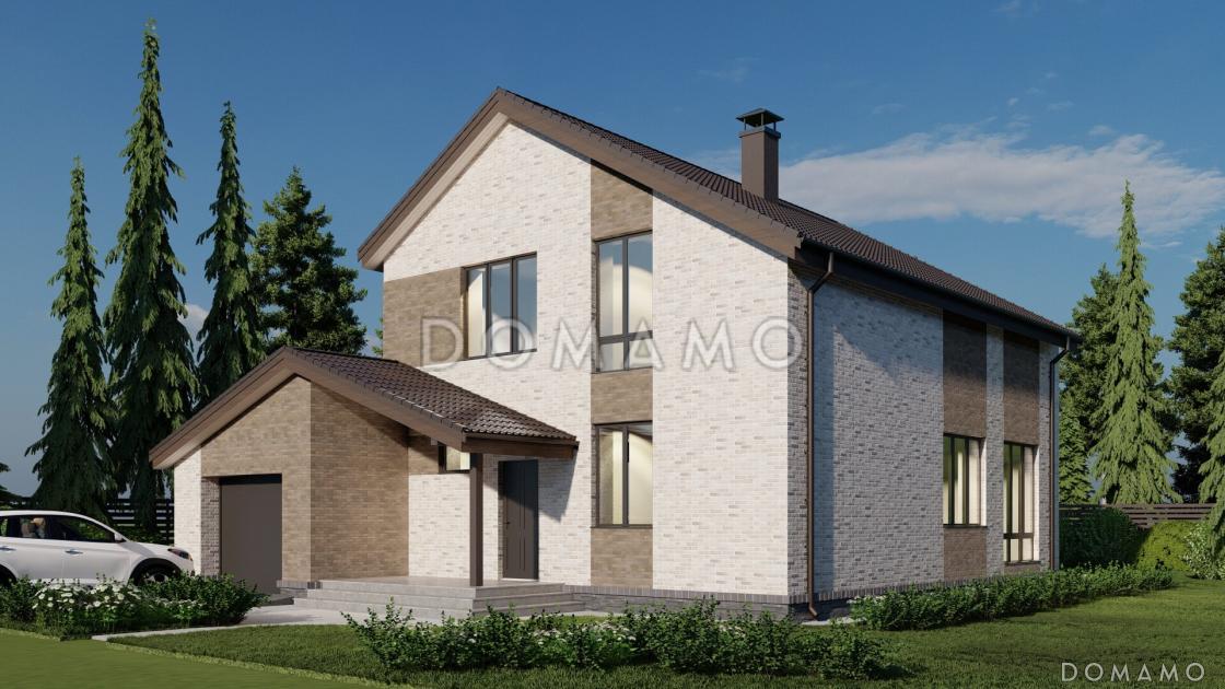 Проект двухэтажного газобетонного дома с гаражом на два машиноместа, тремя спальнями и кабинетом на втором этаже / 5