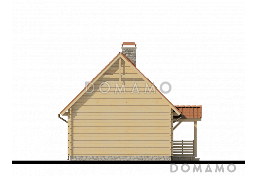 Проект компактного мансардного дома из кирпича с тремя спальнями и крытой террасой / Фасад 3
