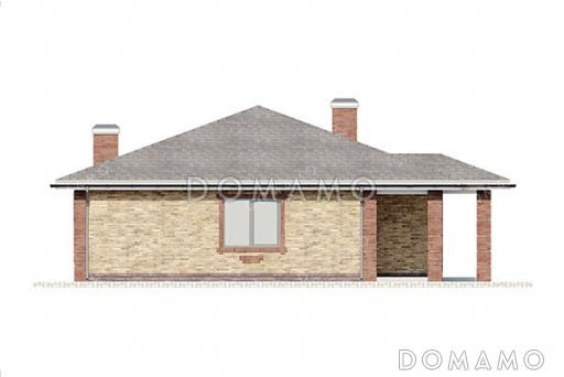 Проект одноэтажного дома с террасой и крыльцом / Фасад 2