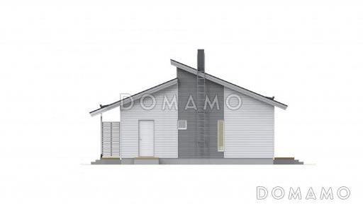 Проект каркасного дома с нестандартной двускатной крышей / Фасад 1