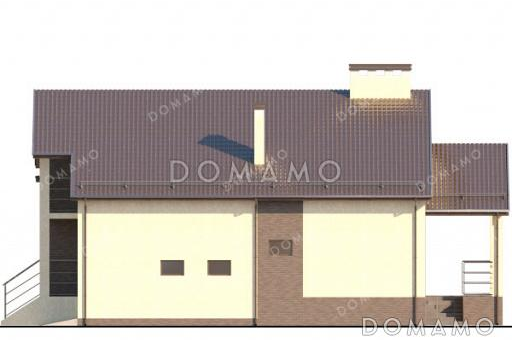 Проект дома с зоной отдыха и спортзалом в подвале, 3 спальнями и вместительной кладовой / Фасад 4