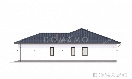 Проект одноэтажного дома с большой террасой и гаражом / Фасад 3