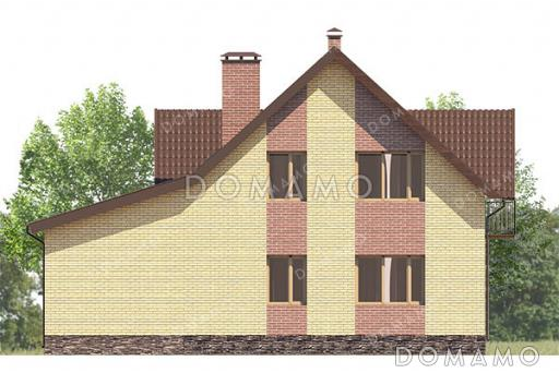 Проект дома с тремя спальнями, гаражом на один автомобиль и мастерской / Фасад 3