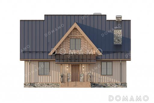 Проект дома с 3 спальнями, зимним садом и кладовой на кухне / Фасад 3