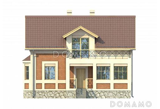 Экономичный загородный дом с подвалом / Фасад 2