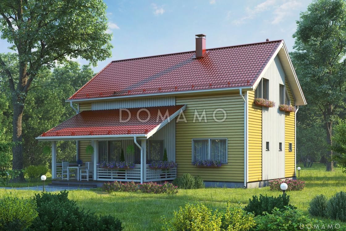 Проект скандинавского дома из газобетона с 4 спальнями, гостиной и крытой террасой / 10