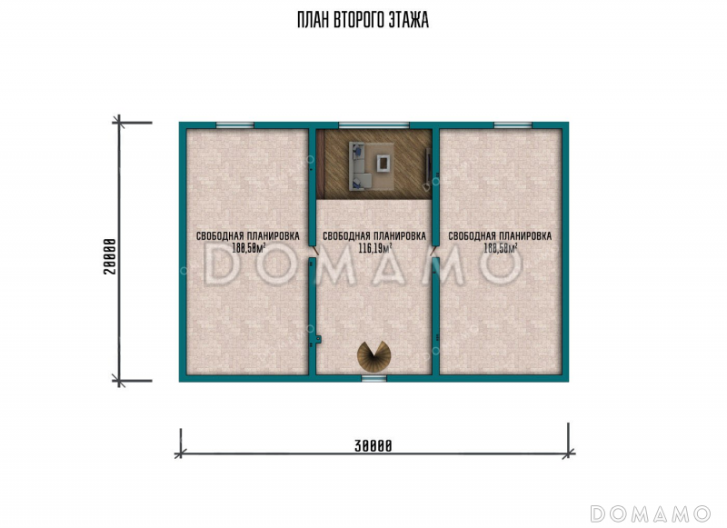 Проект большого одноэтажного дома с мансардой и гаражом на два автомобиля / План мансардного этажа