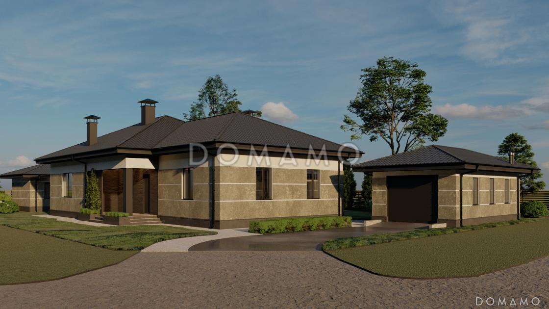 Проект кирпичного гаража на одно машиноместо с боковым выходом / 1