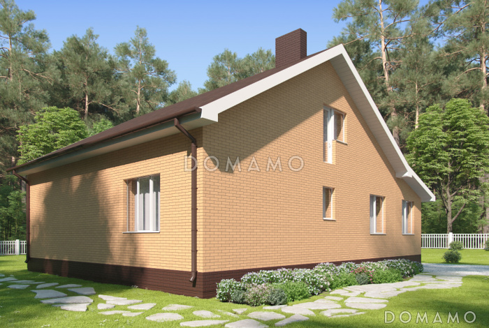 Проект загородного дома с верандой, изолированной кухней, санузлом с окном Проект загородного дома с верандой, изолированной кухней, санузлом с окном