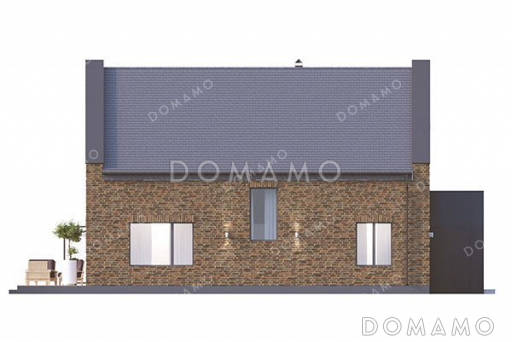 Проект одноэтажного дома с мансардой и террасой / Фасад 4