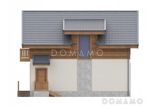 Проект двухэтажного дома в европейском стиле по каркасной технологии со вторым светом  / Фасад 3