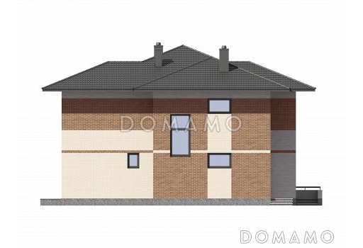 Проект кирпичного дома с санузлом в спальной комнате / Фасад 4