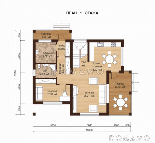 ЛИОН 220 / План 1 этажа ЛИОН 220 / План 1 этажа