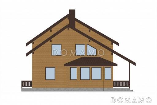 Проект кирпичного дома с постирочной на мансардном этаже / Фасад 4