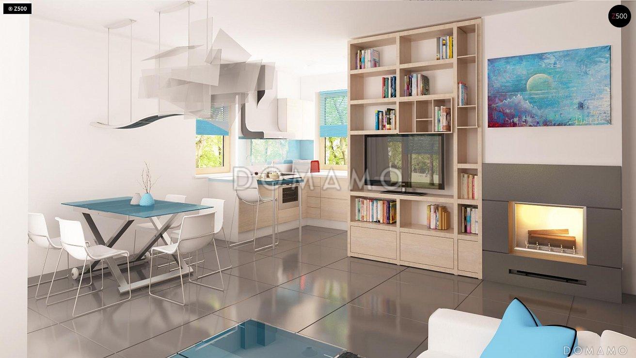 Проект дома из газобетона с мансардой, камином, кабинетом и гаражом / 10