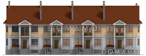 Проект таунхауса на четыре семьи / Фасад 2