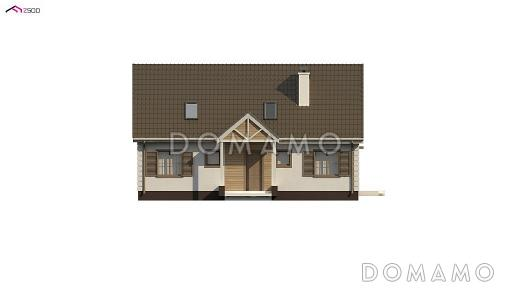 Проект простого одноэтажного мансардного дома из газобетона с шестью спальнями и просторной гостиной / Фасад 3