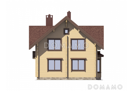 Проект рационально распланированного, уютного дома с тремя просторными спальнями и личным кабинетом / Фасад 2