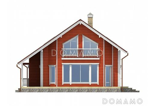 Проект каркасного дома с французским балконом / Фасад 2