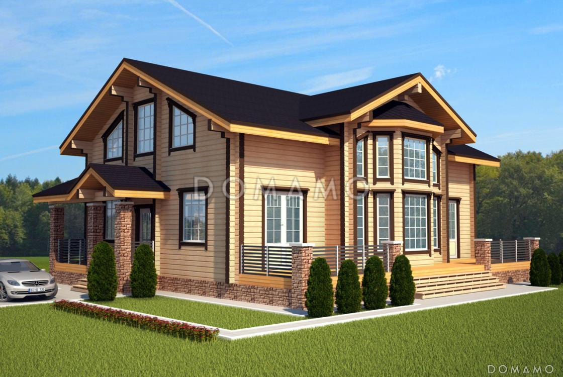 Проект дома с большим и красивым эркером / 1