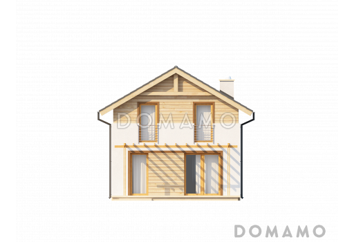 Проект одноэтажного мансардного дома из газобетона с кабинетом и с высокой аттиковой стеной / Фасад 2
